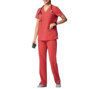 FIGS limited edition clay Large scrub set Kade pants and Kasma top like new